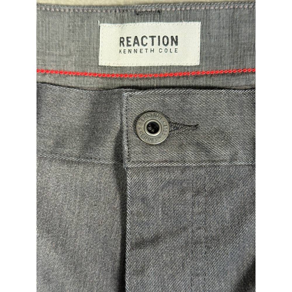 Kenneth Cole Reaction Mens Slim Fit Pants 32x30 Charcoal Gray Heather 5-Pocket - Picture 4 of 11